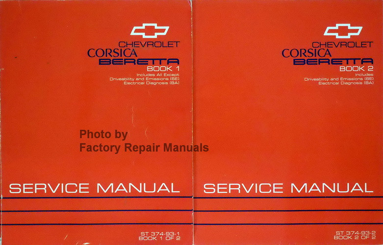 1993 Chevy Corsica And Beretta Factory Shop Service Repair Manual Set Factory Repair Manuals