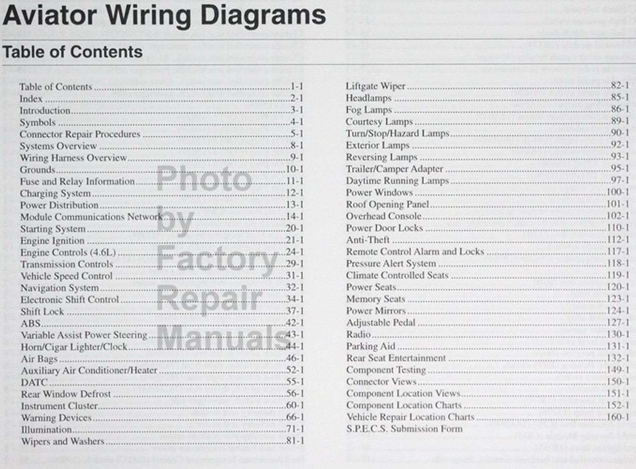 2003 Lincoln Aviator Electrical Wiring Diagrams Original