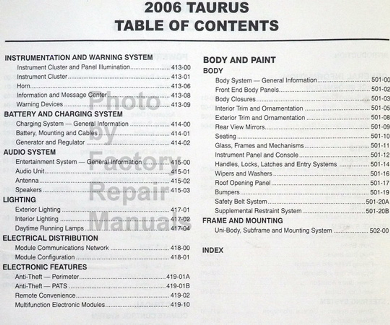 2006 2007 Ford Taurus Factory Service Manual Original Shop Repair