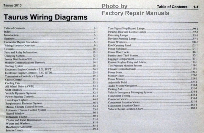 2010 Ford Taurus Wiring Diagrams