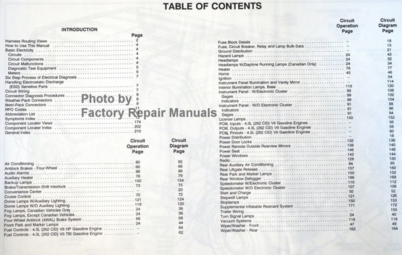 1990 Chevy C/K Pickup Truck 1500 2500 3500 Electrical Diagnosis