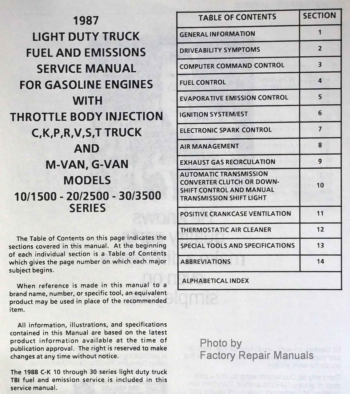 1987 Chevrolet "Light Duty Truck Wiring Diagram" Filetype:pdf from cdn11.bigcommerce.com