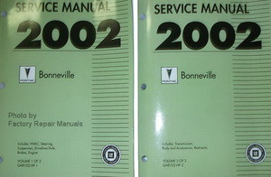 2002 Pontiac Bonneville Factory Service Manual Set Original Shop Repair