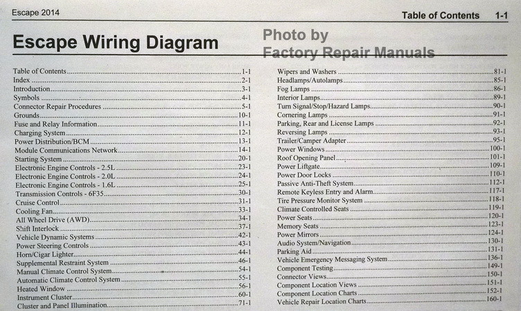 2014 Ford Escape Electrical Wiring Diagrams Manual Original Factory