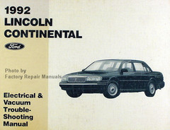1992 Lincoln Continental Electrical & Vacuum Troubleshooting Manual