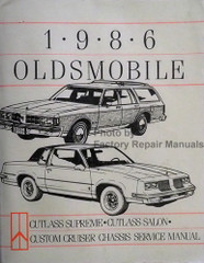 1986 Oldsmobile Cutlass Supreme Cutlass Salon Custom Cruiser Chassis Service Manual
