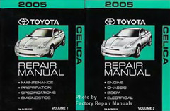 2005 Toyota Celica Repair Manual Volume 1 and 2