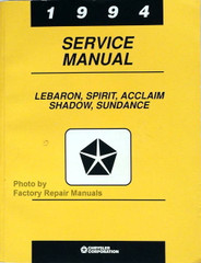 1994 Service Manual LeBaron Spirit Acclaim Shadow Sundance