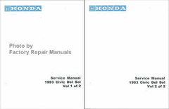 1993 Honda Civic Del Sol Service Manual Volume 1, 2