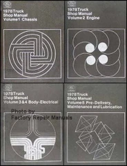 1978 Ford Truck F150 F250 E100 Bronco Bus Factory Shop Manual Volume 1, 2, 3, 4, 5