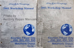 2001 Ford Excursion, F-Super Duty 250, 350, 450, 550, Motorhome Chassis Workshop Manual Volume 1, 2