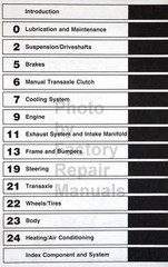 1992 Service Manual Front Wheel Drive Car Table of Contents 1