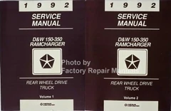 1992 Service Manual D&W 150-350 Ramcharger