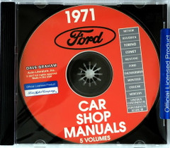 1971 Ford Lincoln Mercury Car Shop Manual Volume 1, 2, 3, 4, 5