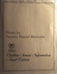 1984 Cadillac Service Information Final Edition