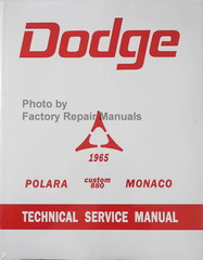 1965 Dodge Polara Custom 880 Monaco Technical Service Manual