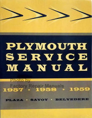 Plymouth Service Manual 1957 1958 1959 Plaza Savoy Belvedere Spine View