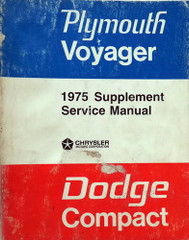1975 Dodge Compact Van Plymouth Voyager Service Manual Supplement
