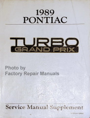 1989 Pontiac Turbo Grand Prix Service Manual Supplement