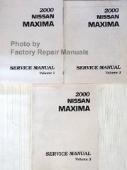 2000 Nissan Maxima Factory Service Manual Late VINs Volume 1, 2, 3