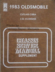 1983 Olds Cutlass Ciera V6 Engine Service Repair Manual Supplement Table of Contents