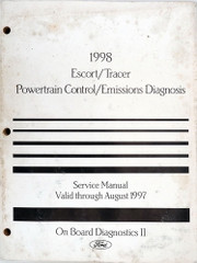 1998 Ford Escort ZX2 Coupe Powertrain Control / Emissions Diagnosis Service Manual