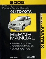 2005 Toyota Matrix Repair Manual Volume 1