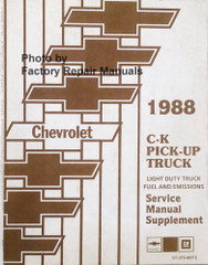 1988 Chevy C K 1500 2500 3500 Truck Fuel and Emissions Manual Supplement