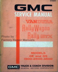 1972 GMC Vandura Rally Wagon STX G Van Service Manual