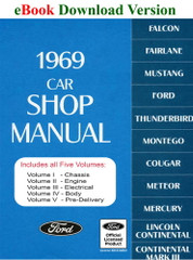 1969 Ford Lincoln Mercury Car Shop Service Manual