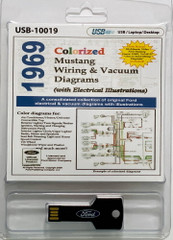 1969 Ford Mustang Colorized Wiring and Vacuum Diagrams on USB