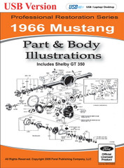 1966 Ford Mustang Part and Body Illustrations on USB