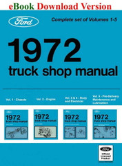 1972 Ford Truck Bronco Van Bus Shop Manual Download