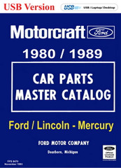 1980-1989 Ford Lincoln Mercury Master Car Parts Catalog on USB
