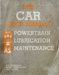 1986 Ford Lincoln Mercury Car Powertrain, Lubrication, Maintenance Manual
