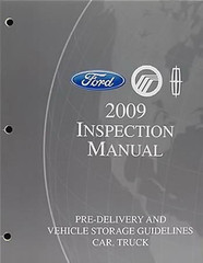 2009 Ford Lincoln Mercury Car Truck Pre-Delivery and Inspection Manual