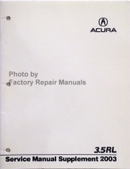 2003 Acura 3.5 RL Service Manual Supplement