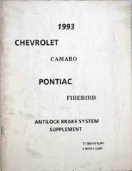1993 Chevy Camaro Pontiac Firebird Antilock Brake System Supplement