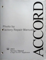 2003 Honda Accord Service Manual V6 Manual Transmission Supplement