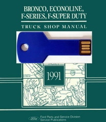 1991 Ford Bronco, Econoline, F-Series Truck Shop Manual on USB
