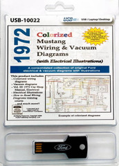 1972 Ford Mustang Colorized Wiring and Vacuum Diagrams on USB