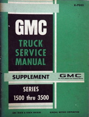 1970 GMC Truck Service Manual Supplement Series 1500 thru 3500