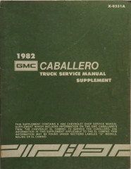 1982 GMC Caballero Service Manual Supplement 1982 GMC Caballero Service Manual Supplement