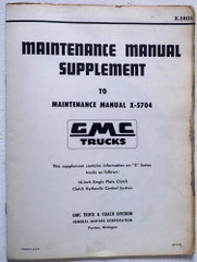 1957-1959 GMC Truck Clutch Repair Shop Manual Supplement