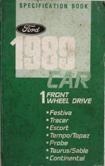 1989 Ford Lincoln Mercury FWD Car Service Specifications Book