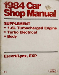 1984 Ford Escort GT / EXP 1.6L Turbocharged Engine Shop Manual Supplement