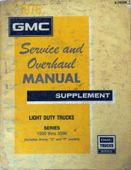 1976 GMC Truck Suburban Jimmy Van Service Manual Supplement