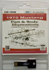 1970 Ford Mustang Part and Body Illustrations Catalog on USB