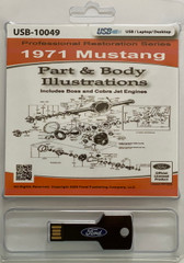 1971 Ford Mustang Part and Body Illustrations Catalog on USB