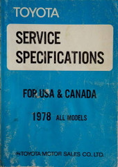 1978 Toyota All Models Service Specifications